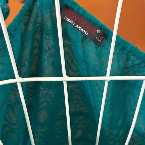 Devoted Teal Camisole with Lace Detail - Size L - Picture 4 of 12